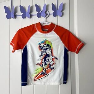 NEW Epic Threads toddler boy’s orange‎ dinosaur surf beach swim shirt stretch 2T